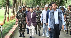राष्ट्रपति पौडेलद्वारा बाढी प्रभावित क्षेत्रको स्थलगत अवलोकन